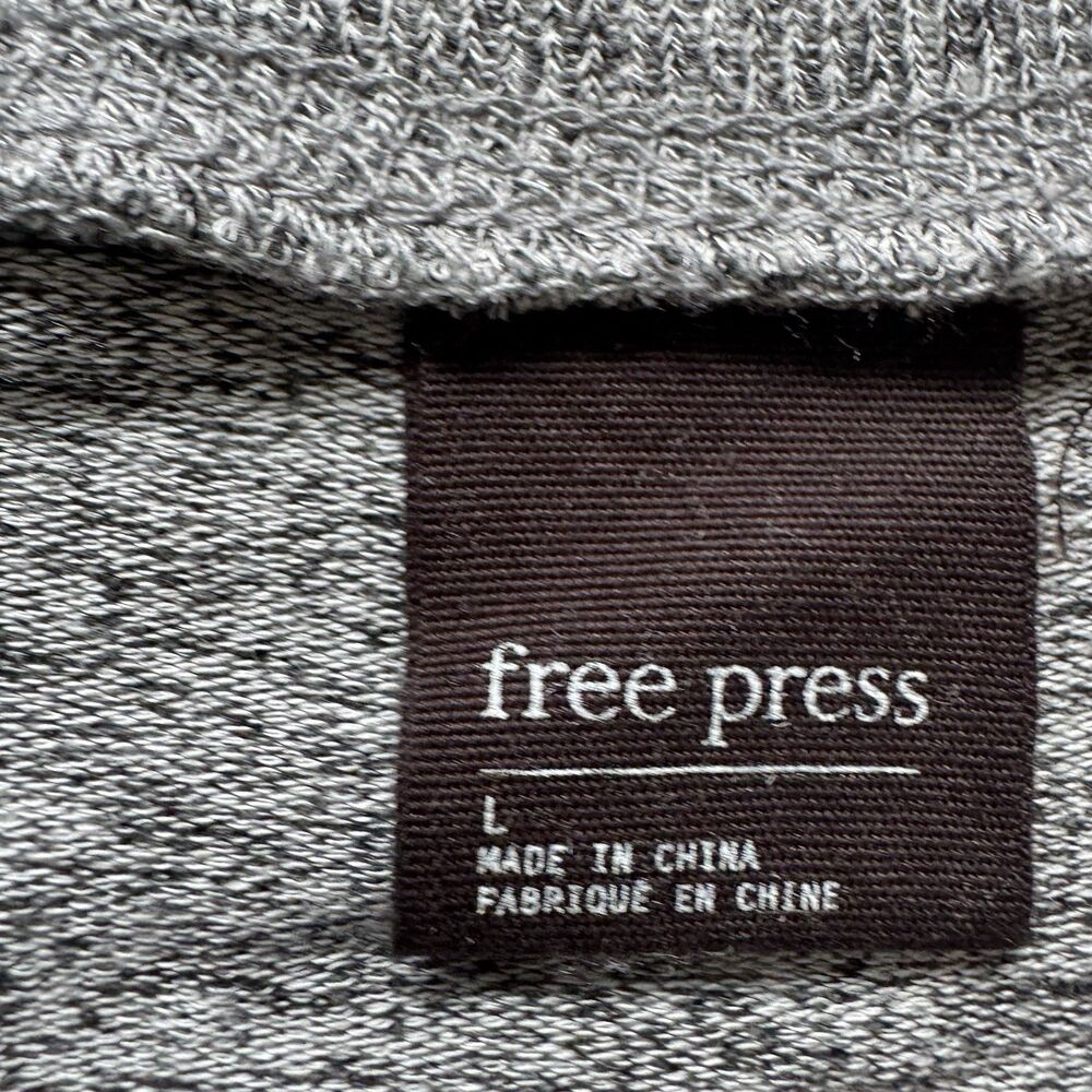 NEW Free Press Sweatshirt Womens L Gray Rainbow Accent Long Sleeve Crew Neck NWT - Picture 4 of 16